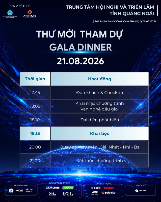 Giấy mời tham dự GALA DINNER